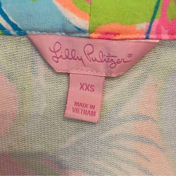 Lilly Pulitzer XXS Pink Skipper Palm Beach Kangaroo Pocket Pullover Jacket - Picture 5 of 7